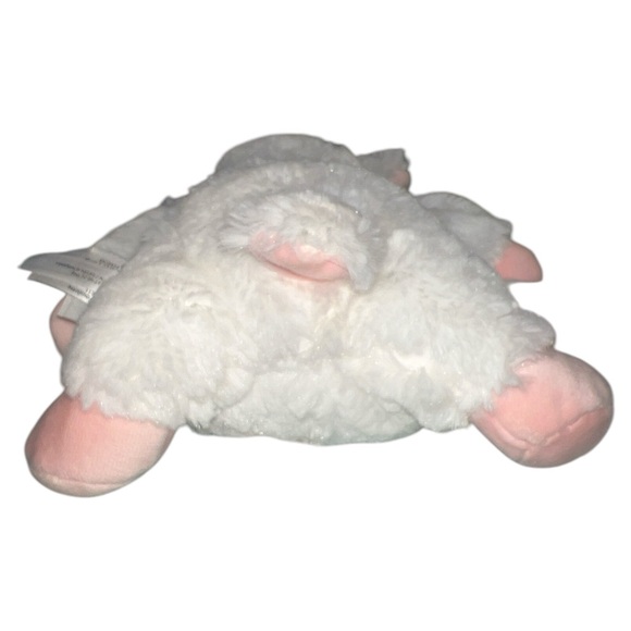 Doudou et Compagnie White Lamb Sheep Pink Plush Lovey Baby Security Blanket Toy - Picture 5 of 7